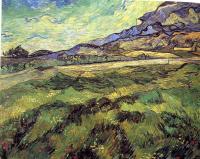 Gogh, Vincent van - Mountain landscape seen across the walls, green field